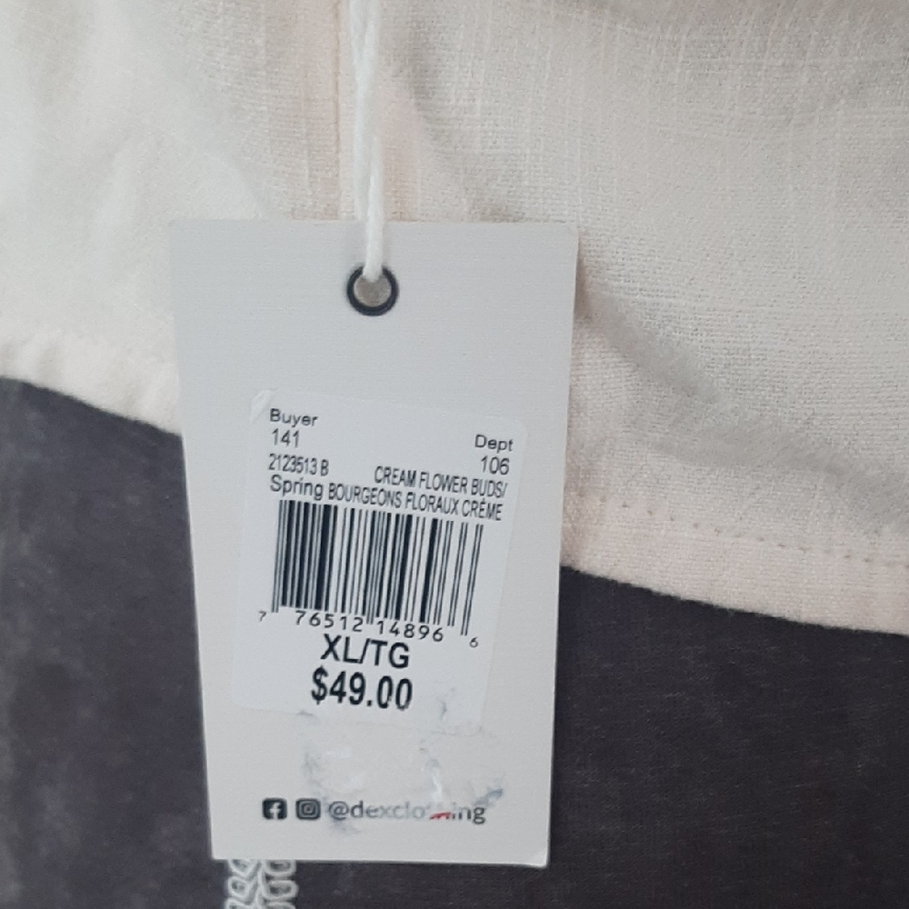 NWT π Dex Floral EMROIDERED Linen Blend Crop Top w Adjustable Straps Sz XL - Picture 7 of 16